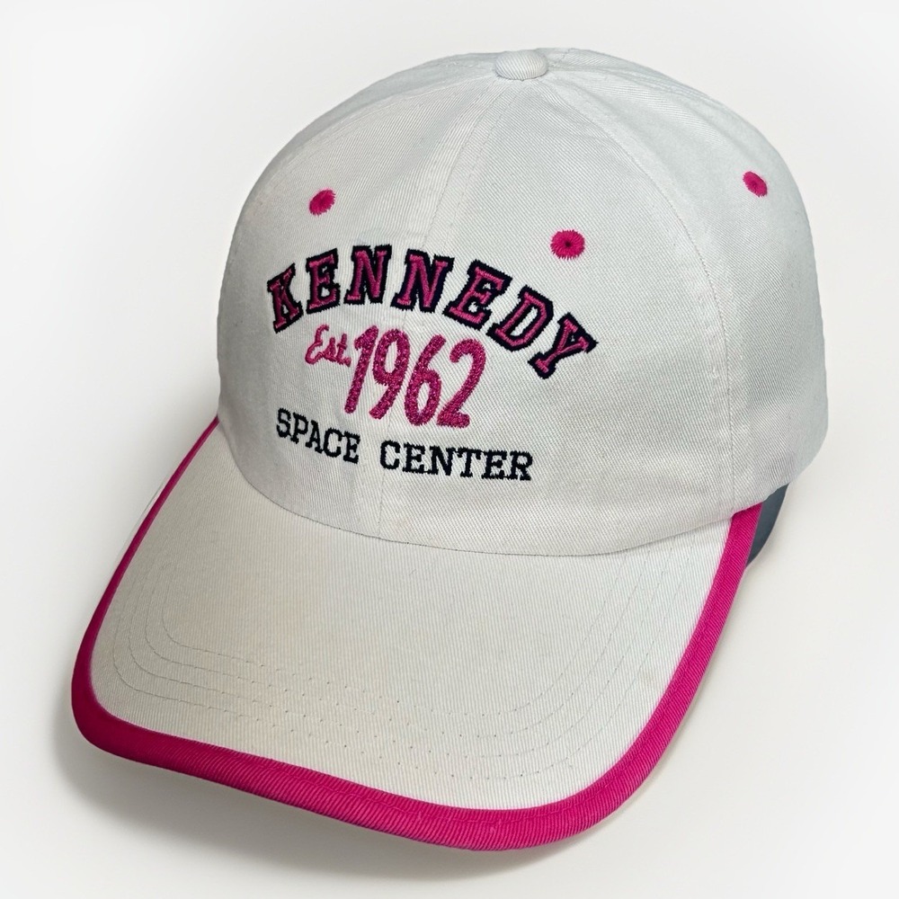 Kennedy Space Center Est 1962 Prairie‎ Mountain White Pink Cotton Strapback Cap